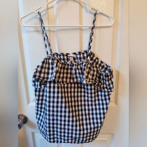 a new day Black and White Checkered Cotton Tank Top